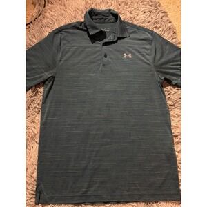 Under Armour Men's Medium HeatGear Teal Heather Performance Golf Polo Shirt